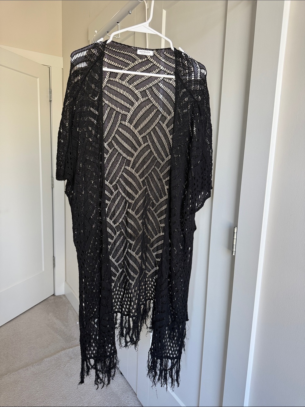 Black Crochet Fringe Cover-Up